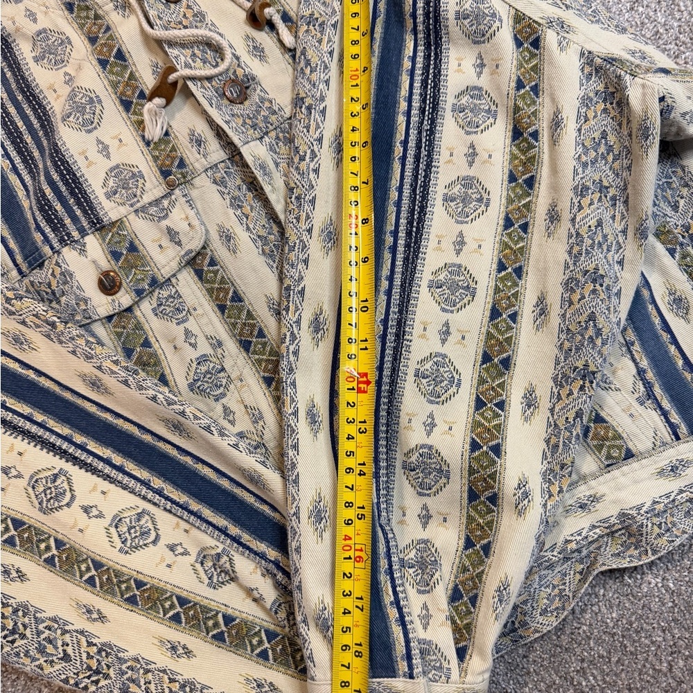 Vintage Tribal Pattern Hooded Cotton Jacket – Boho Southwestern Aztec Style - Picture 6 of 10